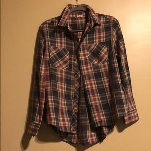 Thin, double pocket flannel
